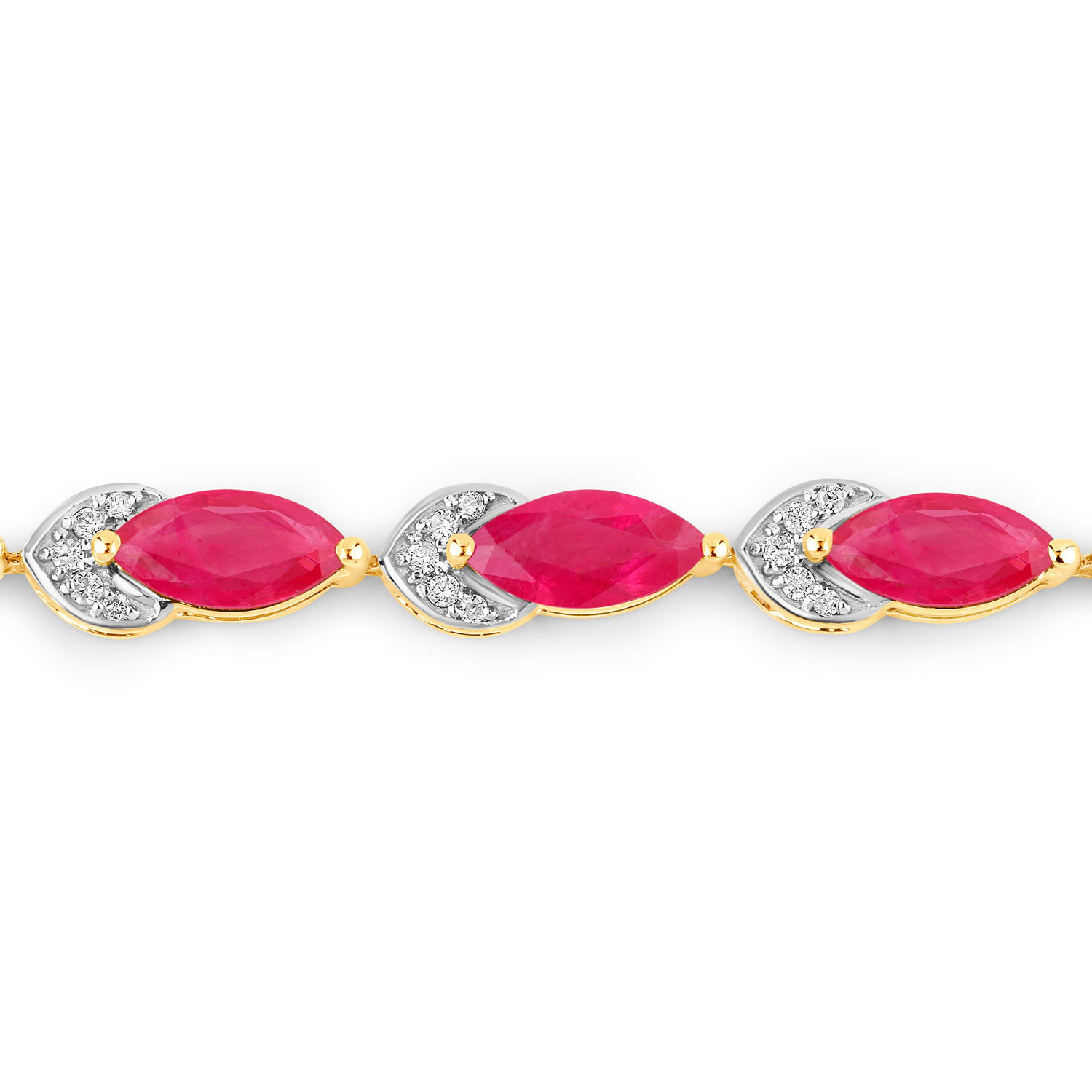 Marquise Ruby & Diamond "Tulip" Tennis Bracelet 7"