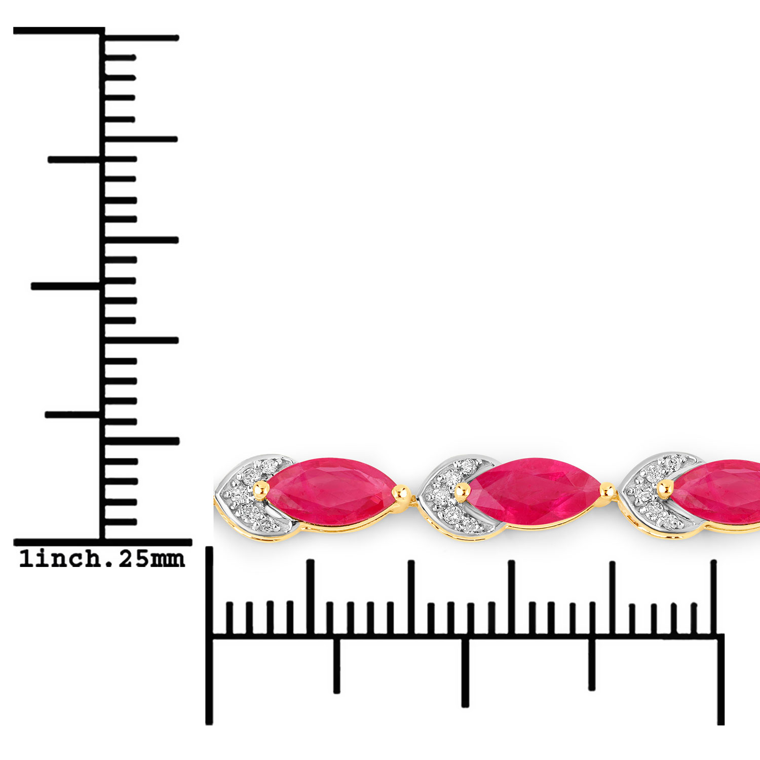 Marquise Ruby & Diamond "Tulip" Tennis Bracelet 7"