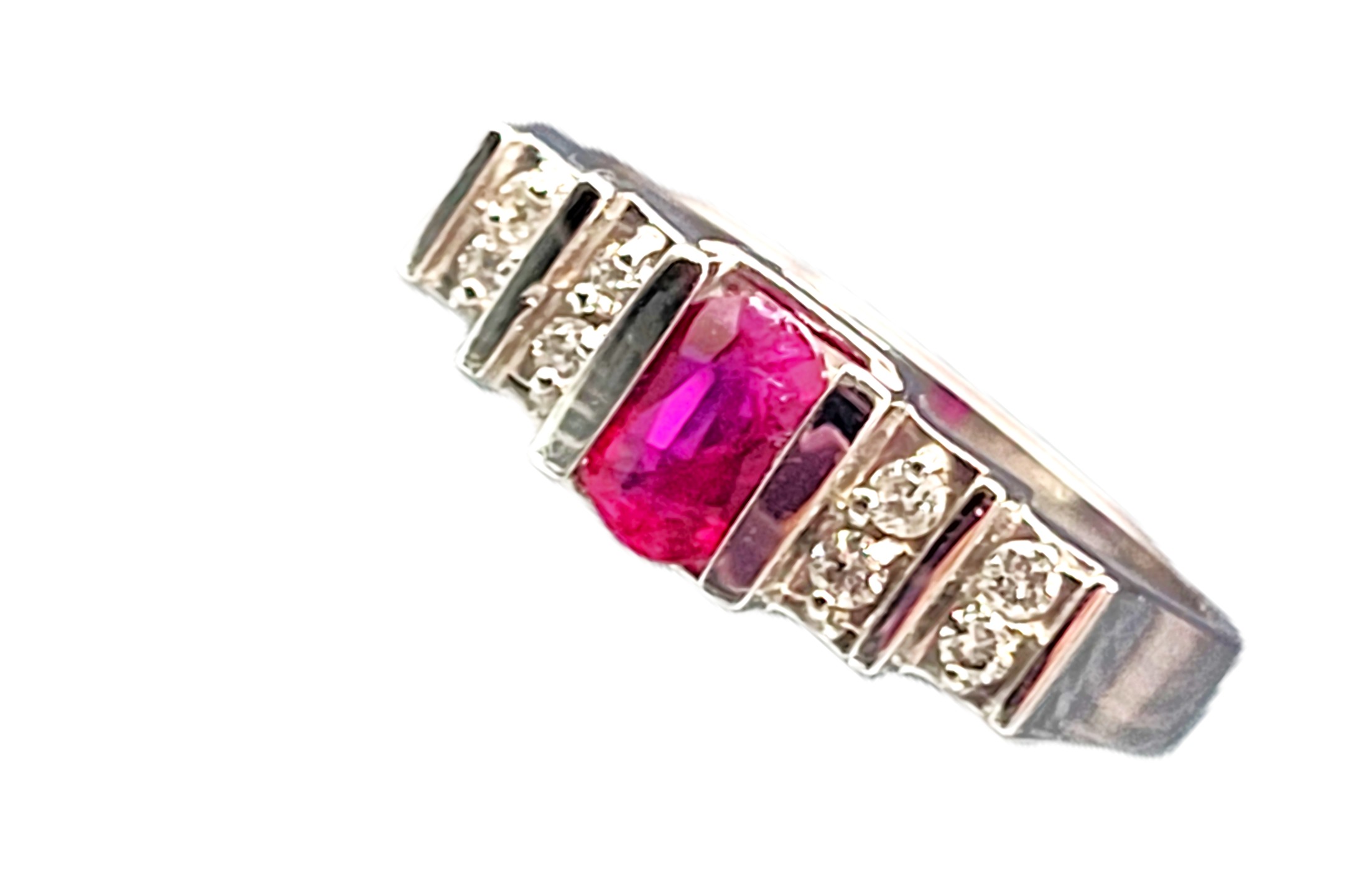 Ruby &mond Geometric Pyramid Ring - Contemporary
