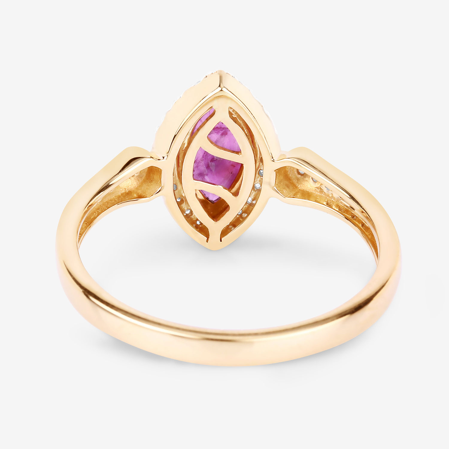 Marquise Ruby and Diamond Vintage-Style Ring WG