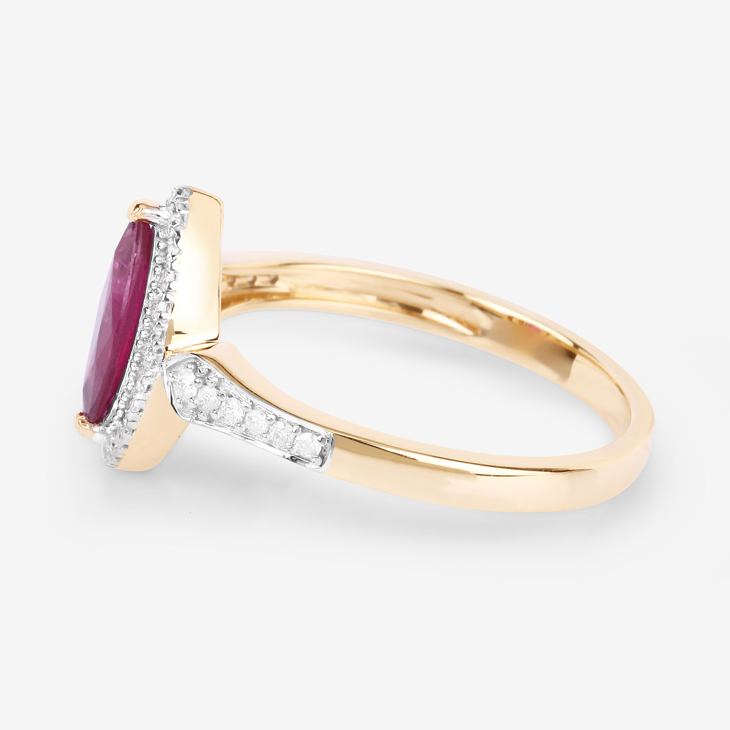 Marquise Ruby and Diamond Vintage-Style Ring WG