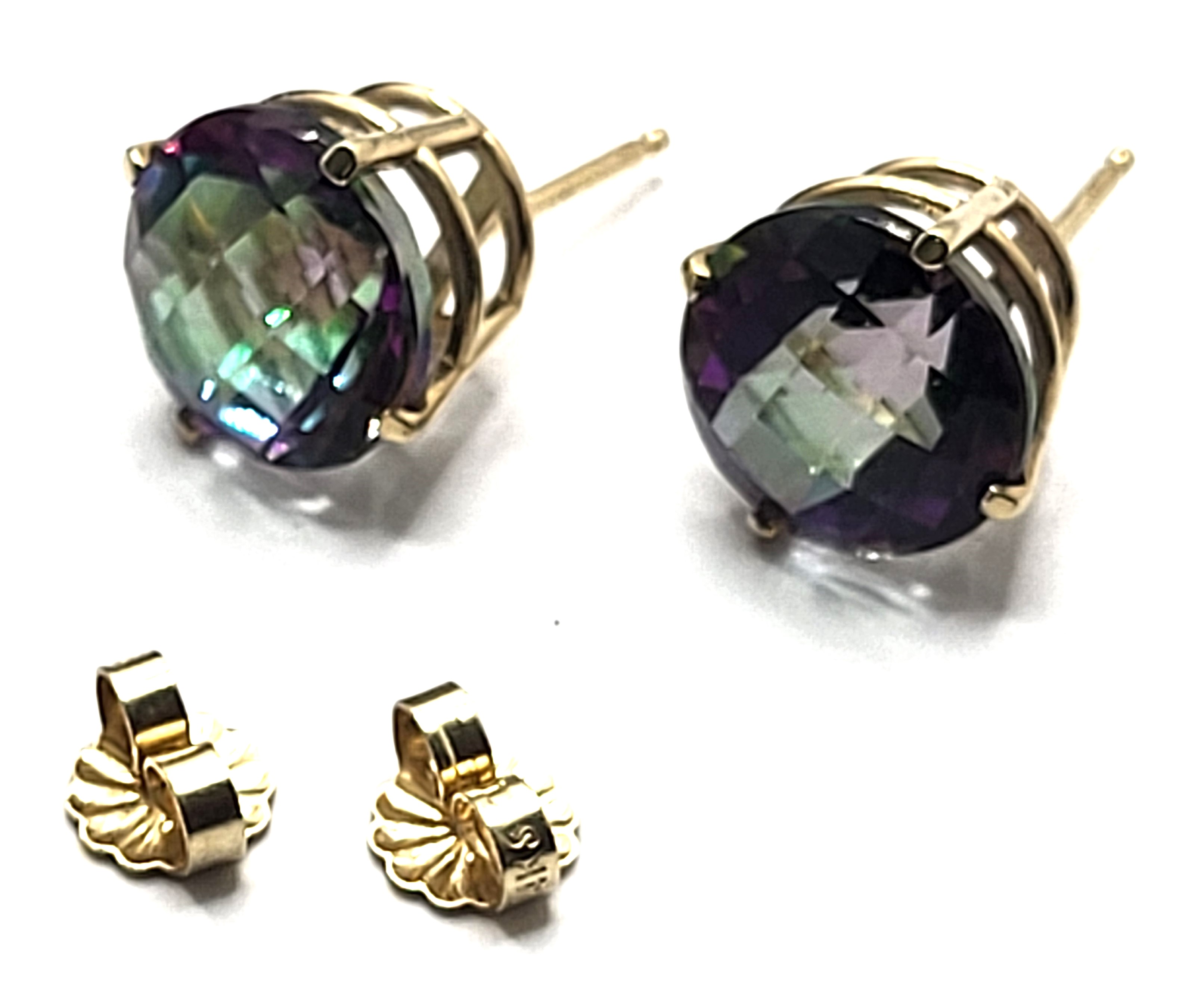 Large 10.00mm Round Mystic Topaz Stud Earrings