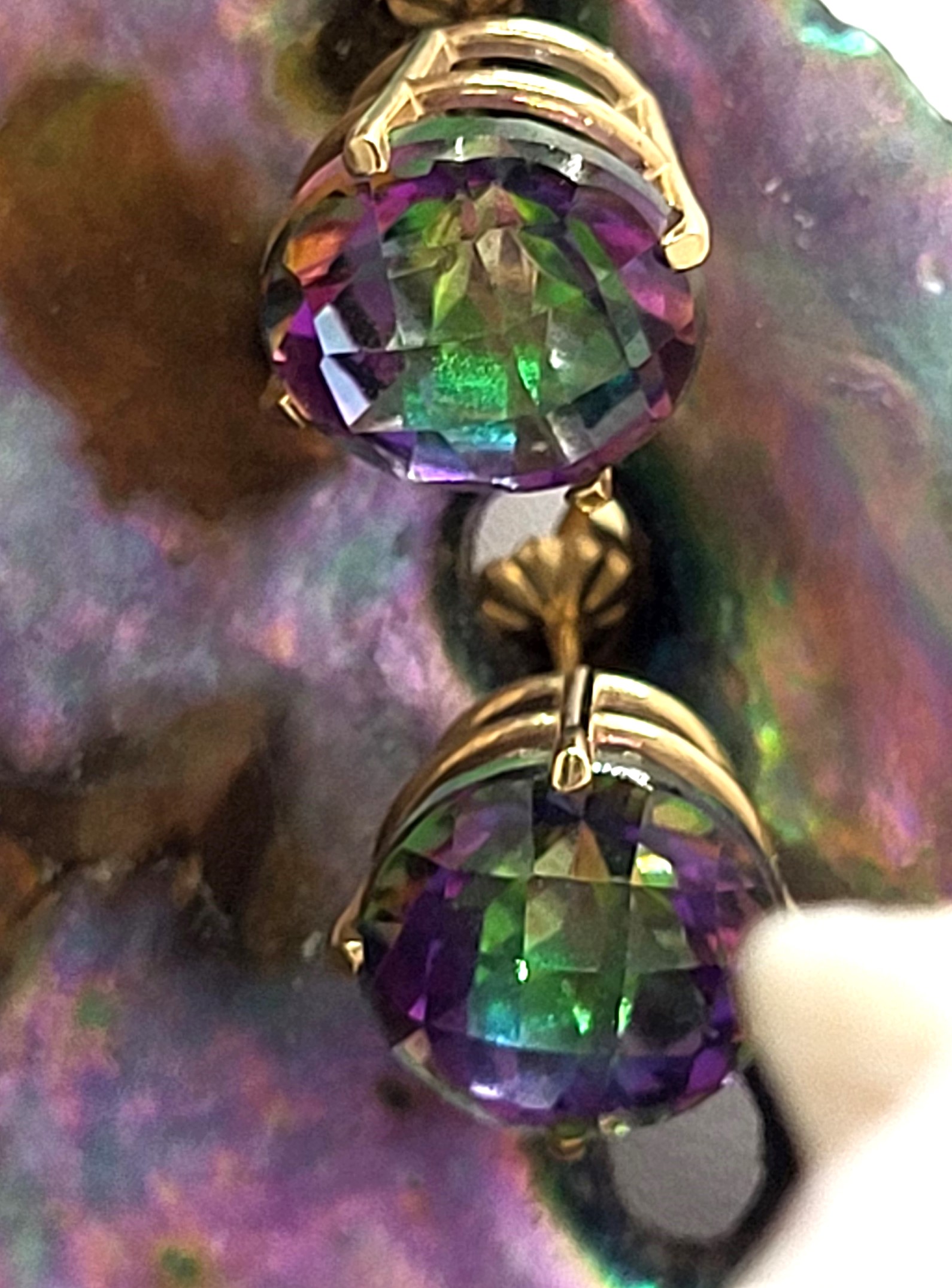 Large 10.00mm Round Mystic Topaz Stud Earrings