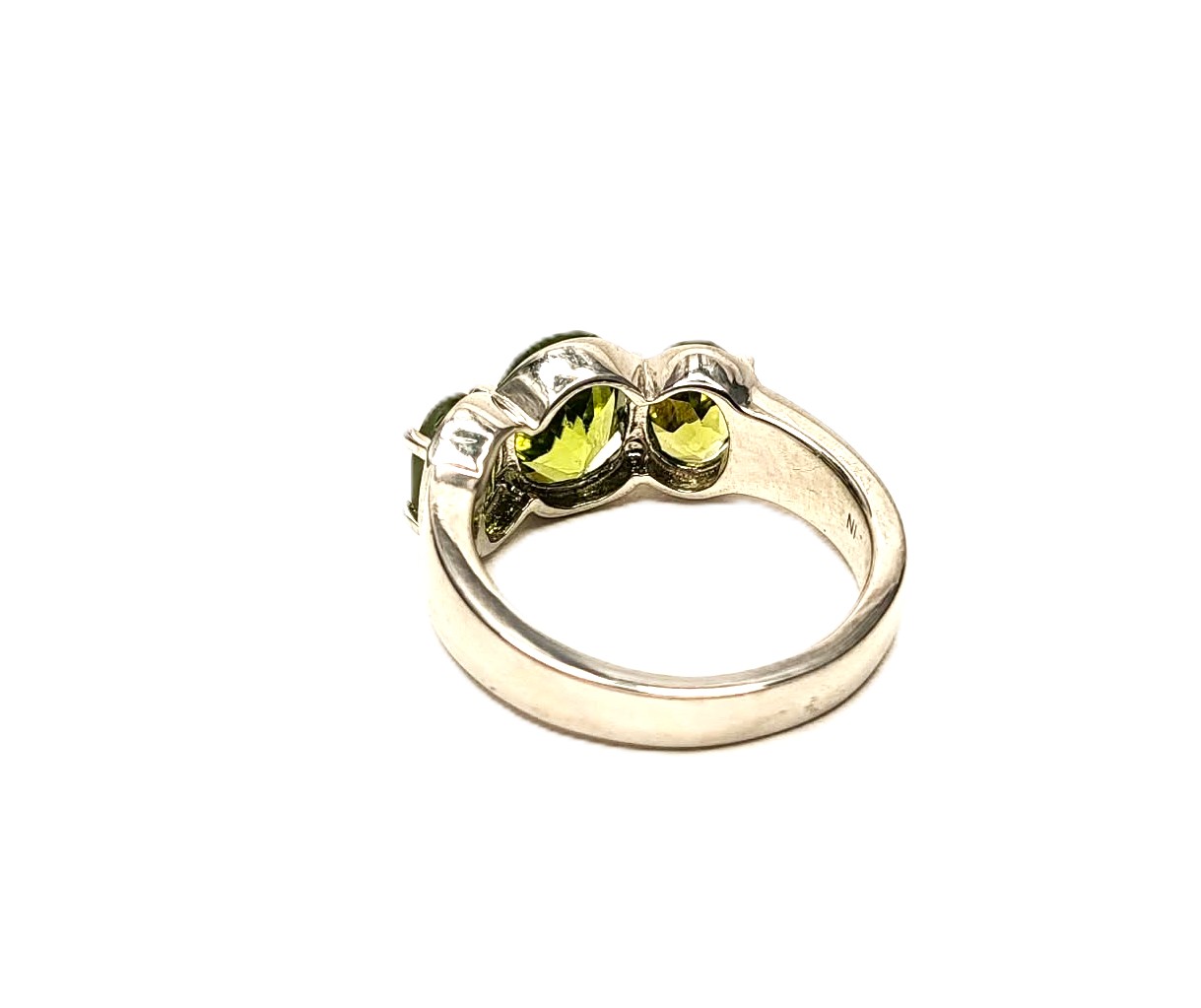 Sterling Silver Three-Stone Peridot Ring