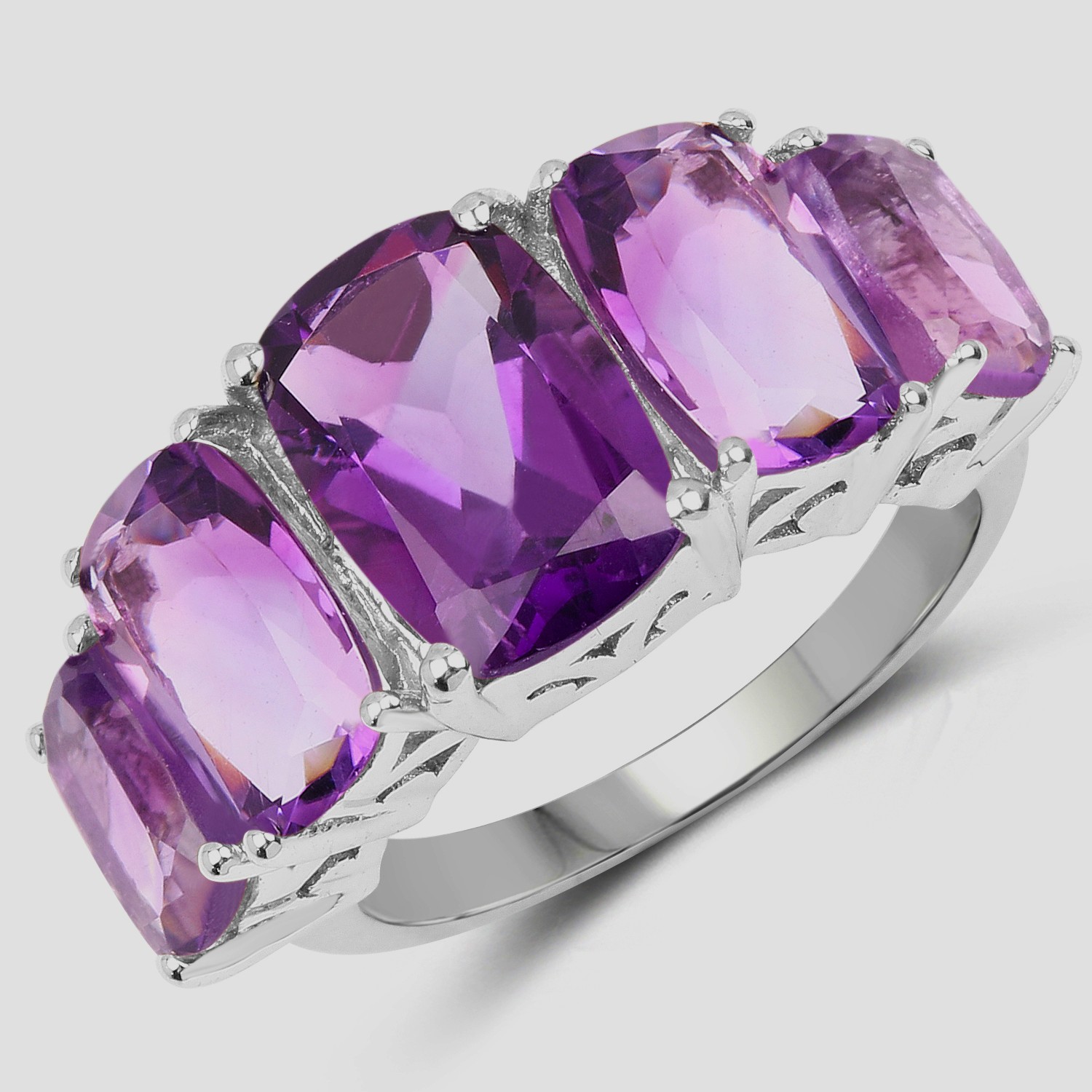 Ultra-chunky Sterling Silver11.1CTW Amethyst Ring