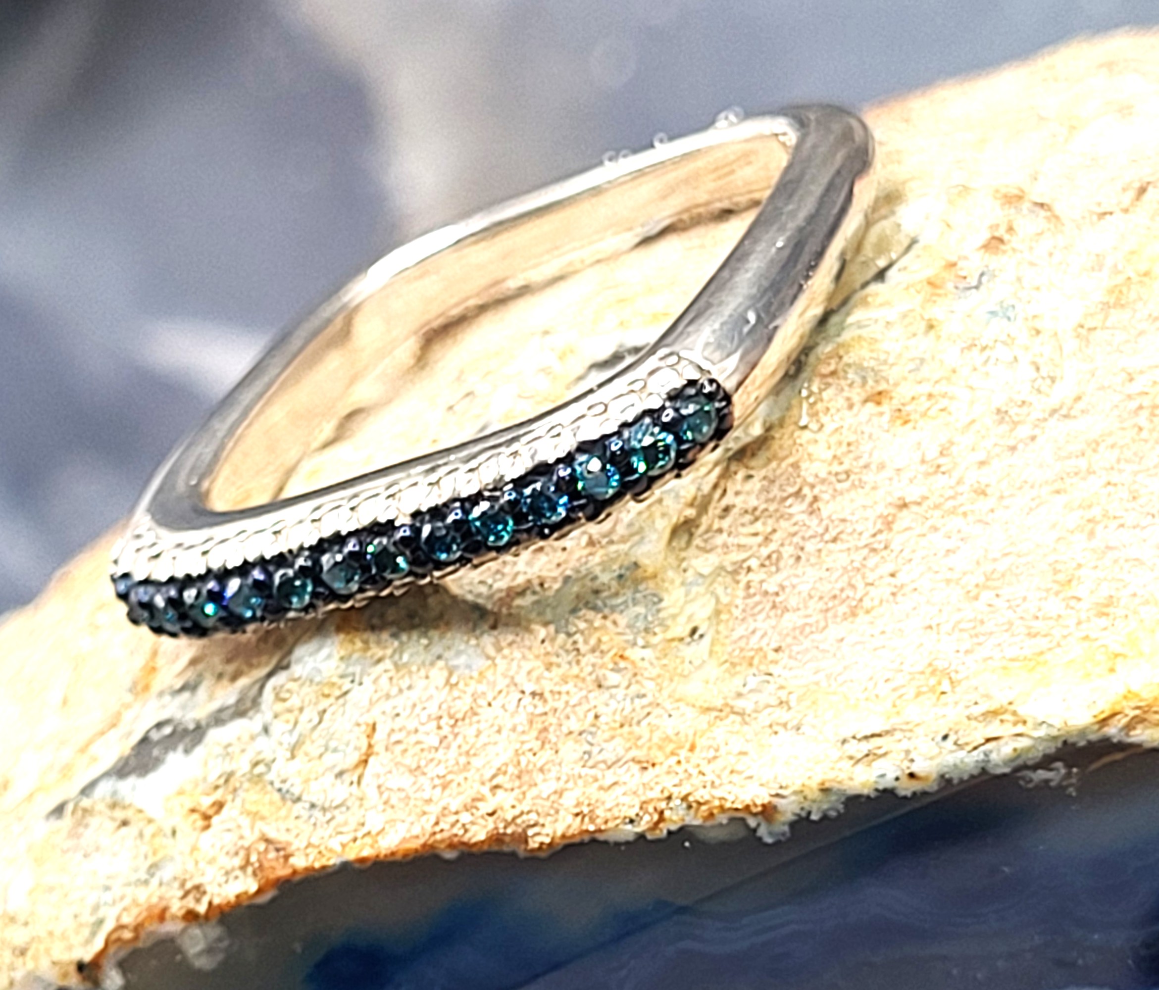 Blue Diamond Square Slide-Through Pendant