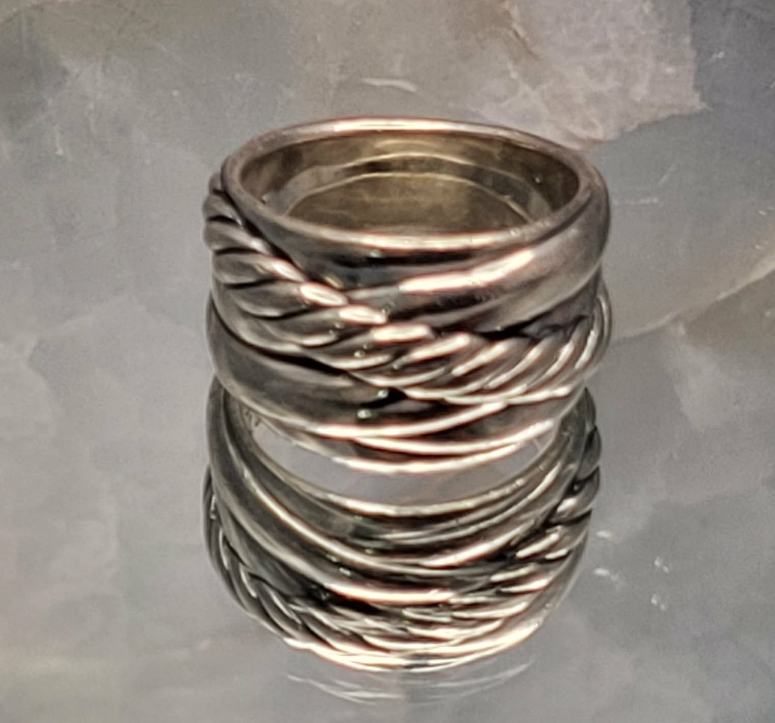 David Yurman Sterling Silver Crossover Cable Band