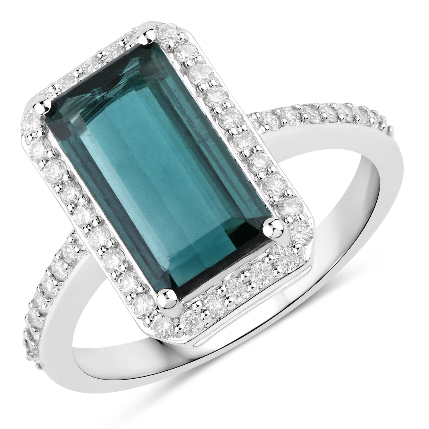 2.90CT Genuine Green Tourmaline & Diamond Ring 14K