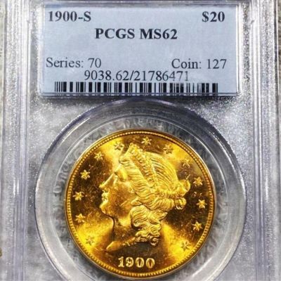 1900-S $20 Gold Double Eagle PCGS - MS62