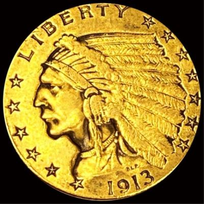 1913 $2.50 Gold Quarter Eagle LIGHTLY CIRCULATED