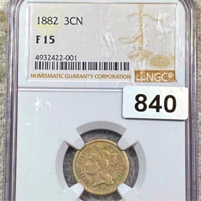 1882 Three Cent Nickel NGC - F12