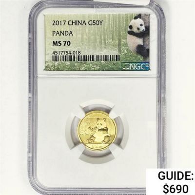 2017 China Panda .1052oz Gold NGC MS70