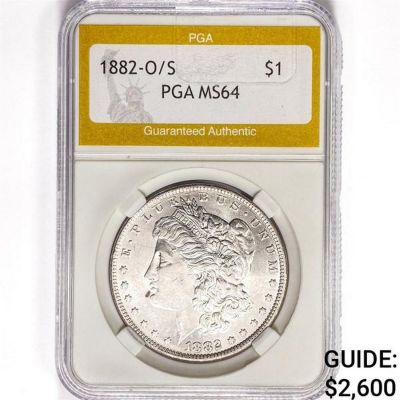 1882-O/S Morgan Silver Dollar PGA MS64