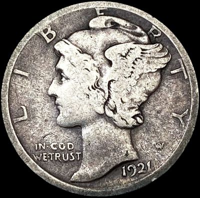 1921 Mercury Dime NICELY CIRCULATED