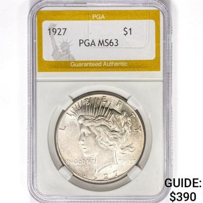 1927 Silver Peace Dollar PGA MS63