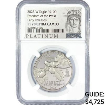2023-W $100 F.O.P. 1OZ PLAT FS NGC PR70 DCAM