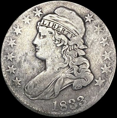 1833 Capped Bust Half Dollar NICELY CIRCULATED
