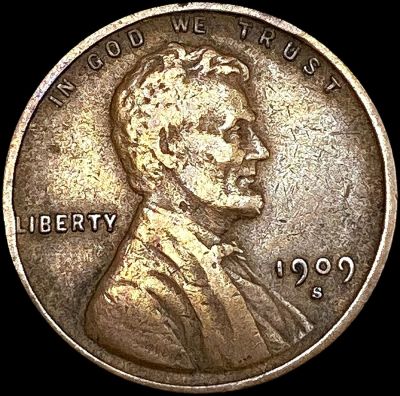 1909-S VDB Wheat Cent LIGHTLY CIRCULATED