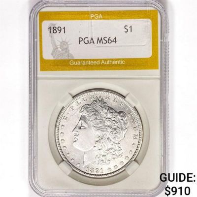 1891 Morgan Silver Dollar PGA MS64