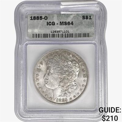 1885-O Morgan Silver Dollar ICG MS64