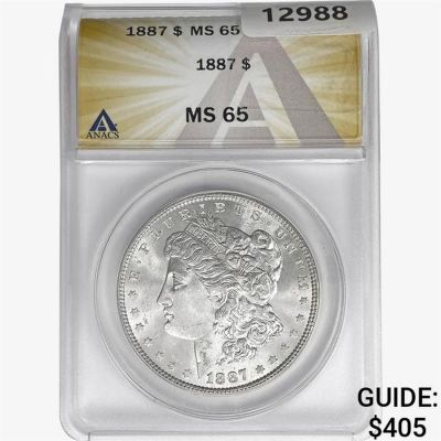 1887 Morgan Silver Dollar ANACS MS65