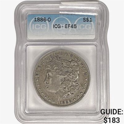 1886-O Morgan Silver Dollar ICG EF45