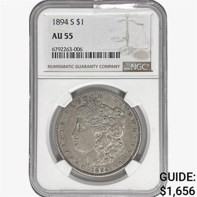 1894-S Morgan Silver Dollar NGC AU55