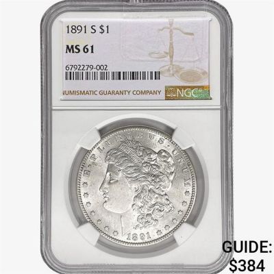 1891-S Morgan Silver Dollar NGC MS61