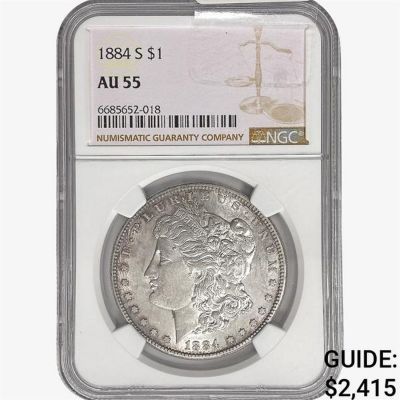 1884-S Morgan Silver Dollar NGC AU55