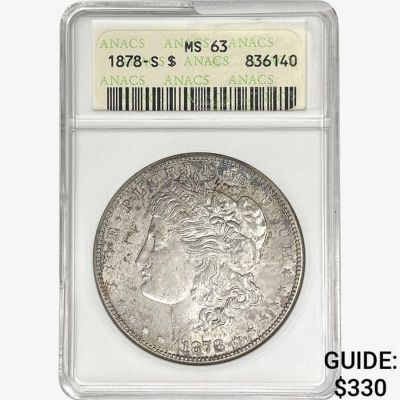 1878-S Morgan Silver Dollar ANACS MS63
