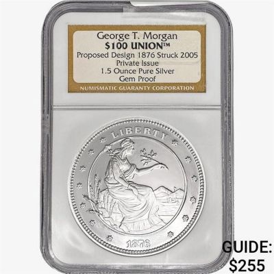 2005 $100 Morgan 1.5oz. Silver NGC GemPF P.I.