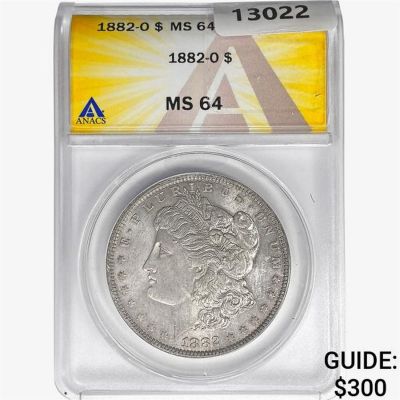 1882-O Morgan Silver Dollar ANACS MS64