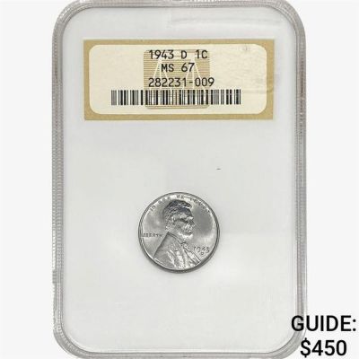 1943-D Wheat Cent NGC MS67
