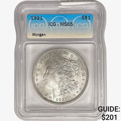 1921 Morgan Silver Dollar ICG MS65