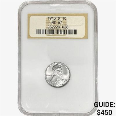 1943-D Wheat Cent NGC MS67