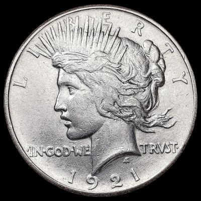 1921 Silver Peace Dollar NEARLY UNCIRCULATED