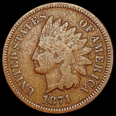 1871 Indian Head Cent NICELY CIRCULATED