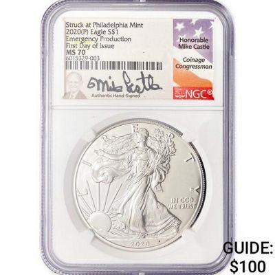 2020[P] ASE Castle Signed NGC MS70 1st Day