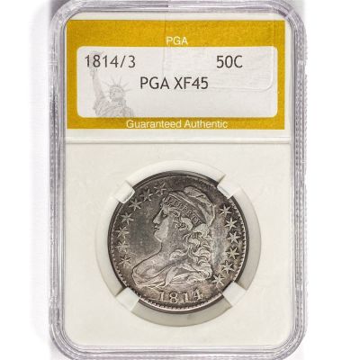 1814 / 3 Capped Bust Half Dollar PGA XF45