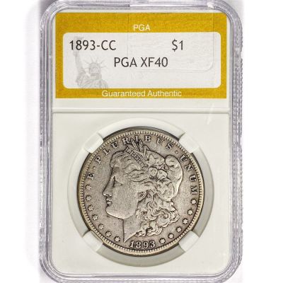 1893-CC Morgan Silver Dollar PGA XF40