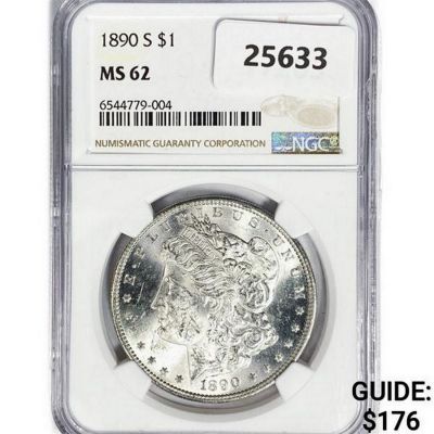 1890-S Morgan Silver Dollar NGC MS62