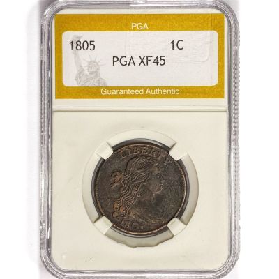 1805 Draped Bust Large Cent PGA XF45