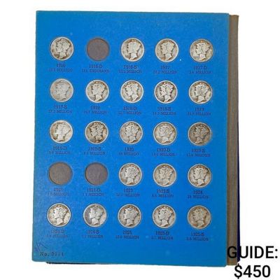 1916-1945 Mercury Dime Set [74 Coins]