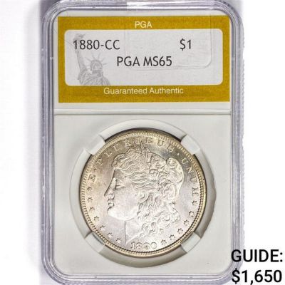 1880-CC Morgan Silver Dollar PGA MS65