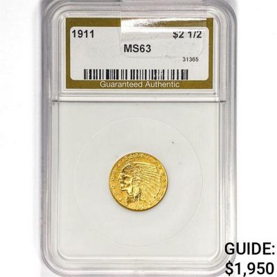 1911 $2.50 Gold Quarter Eagle NGS MS63
