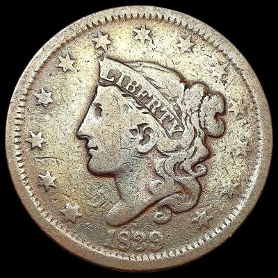 1839 Coronet Head Large Cent NICELY CIRCULATED