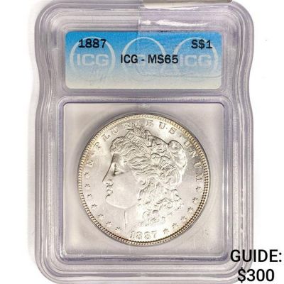 1887 Morgan Silver Dollar ICG MS65