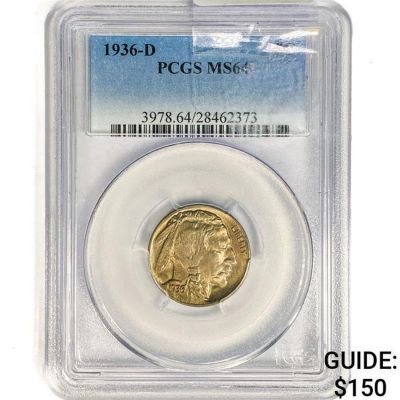 1936-D Buffalo Nickel PCGS MS64