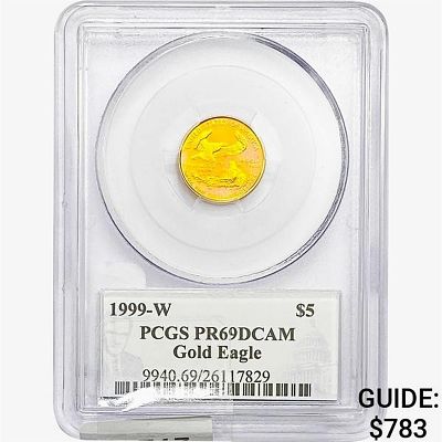 1999-W US 1/10oz. Gold $5 Eagle PCGS PR69 DCAM