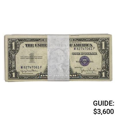 PACK OF (100) 1935-D $1 ONE DOLLAR SILVER CERTIFICATES CURRENCY NOTES GEM UNCIRCULATED